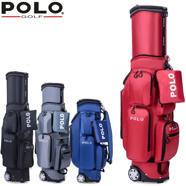 

polo golf travel bag wheels stand caddy airbag flight aviation multi-function high capacity golf cart bag staff bags