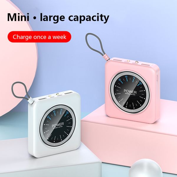 

mini power bank 12000mah portable digital display powerbank charger dual usb ports external battery poverbank for smartphone