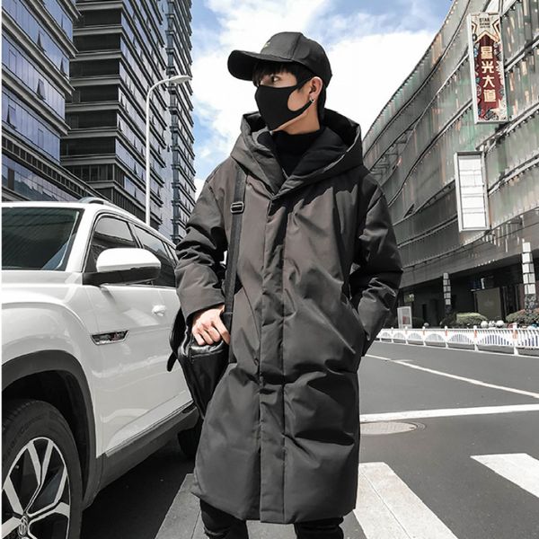 

winter down clothes thickening down clothes long fund jackets male mens clothing coat jaket men ing, Black