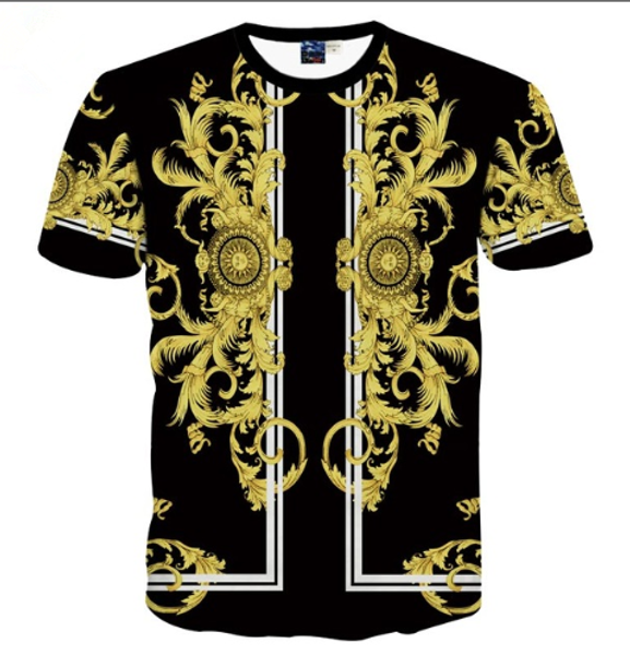 

men/womens fashion golden flowers phoenix wings dragon 3d print summer t shirt tees plus size style outfit 3d t-shirt u1280, White;black