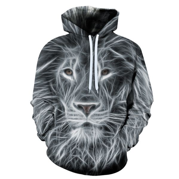 

anime lion sweatshirts men hoodies fashion tracksuits 3d printing pullover funny hoody autumn coat pocket drop ship, Black