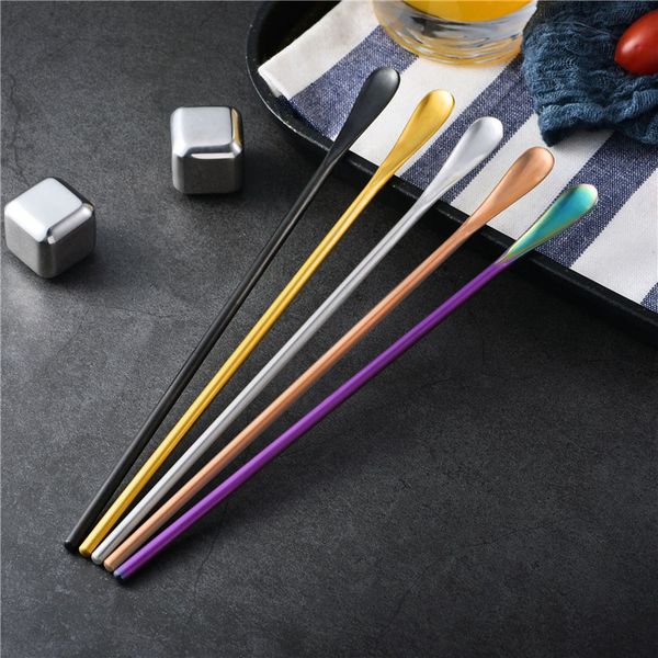

spoons coffee metal long spoons stainless steel 304 spoons bar silver gold copper black rainbow available
