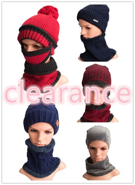 

maylisacc women men's autumn winter warm knitted hat scarf sets acrylic handmade windproof hat scarf sets, Blue;gray