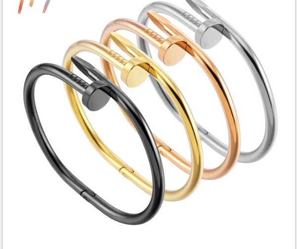 

jewelry classic new titanium steel nail opening couple bracelet and bracelet, Golden;silver