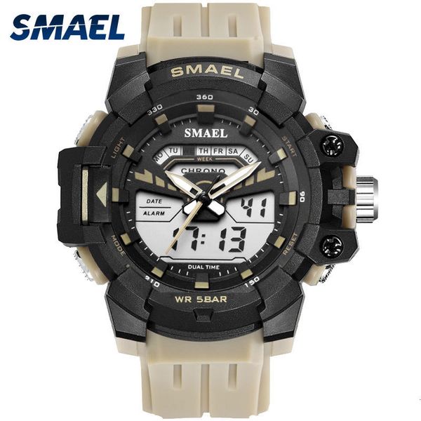

new smael christmas military sport water-proof digital clockwork clocks of men men's men's watch masculine clocks-shock wristwatch, Slivery;brown