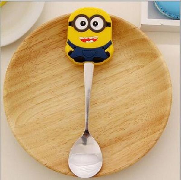 

высокое качество мультфильм ложка из нержавеющей стали милая силиконовая ручка детская ложка стильный кофе миксер ложка