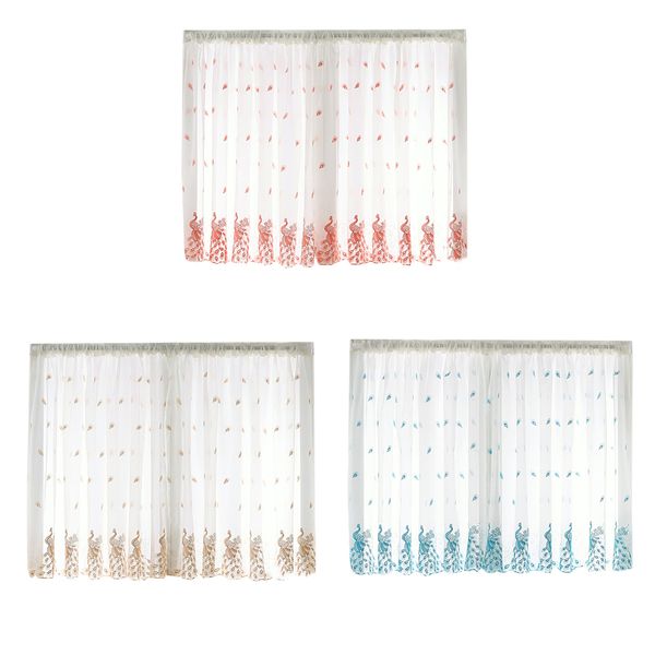 

feiqiong window sheer curtains floral living room feather valance embroidered voile rod drapes fashion curtain for dining room