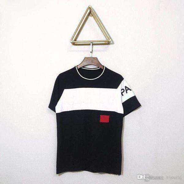 

19ss luxury европы 4g giv париж вышивка contrast лоскутной мужская моды tshirt конструктора тенниска вскользь женщины топы мужчину одежда хл, White;black