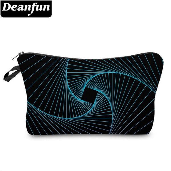 

deanfun cosmetic bags 3d printed blue striped bags zipper womens toiletry 51957