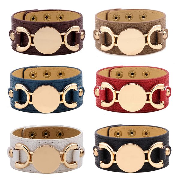 

nimei european and american fashion trend wide leather ladies bracelet creative rose gold letter bracelet factory wholesale small commoditie, Golden;silver
