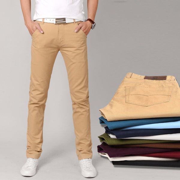 

2018 casual pencil pants men super comfortable pants slim pockets mens trousers men brand fashion straight pant male soft cotton, Black