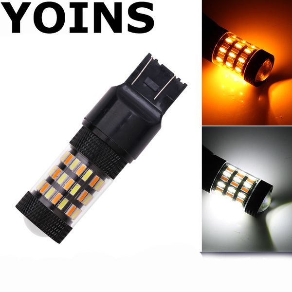 

6pcs bright 1157 3157 7443 4014 60smd led bulbs yellow/white canbus error turn signal light lamp driving lamp car styling