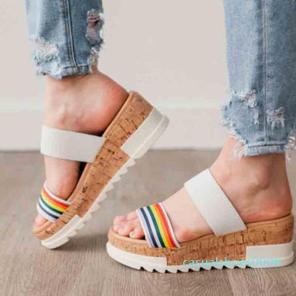 

doratasia 2020 new trendy colorful sandals comfy light platform sandals women 2020 high wedges beach shoes woman cc6, Black