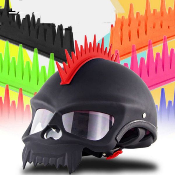 

motorcycle biker helmet sticker mohawk spike strip stick on black blue orange red greenkg