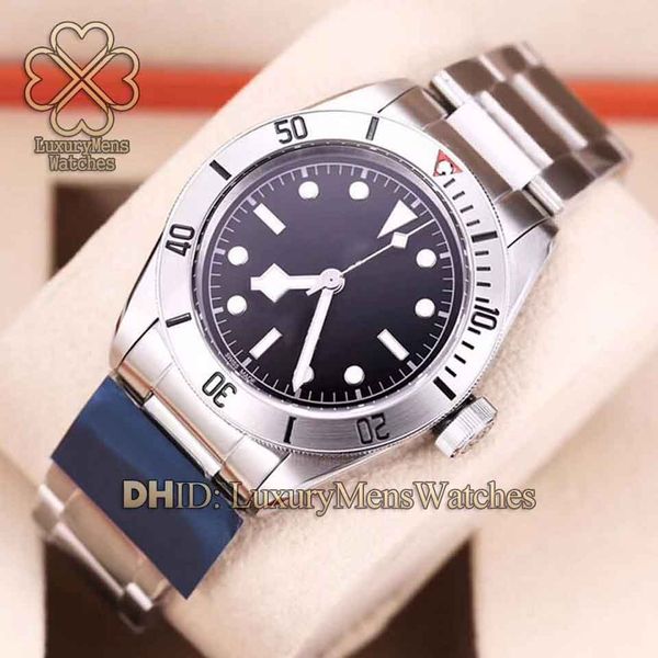 

mens watch m79730 automatic movement black dial 316l steel calendar function silver case strap luxury men watch folding buckle reloj de lujo, Slivery;brown