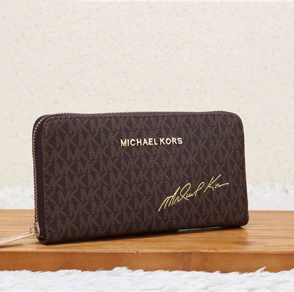 

Fa hion women wallet new hand held wallet imple retro zipper pur pur e color metal letter multi layer long wallet