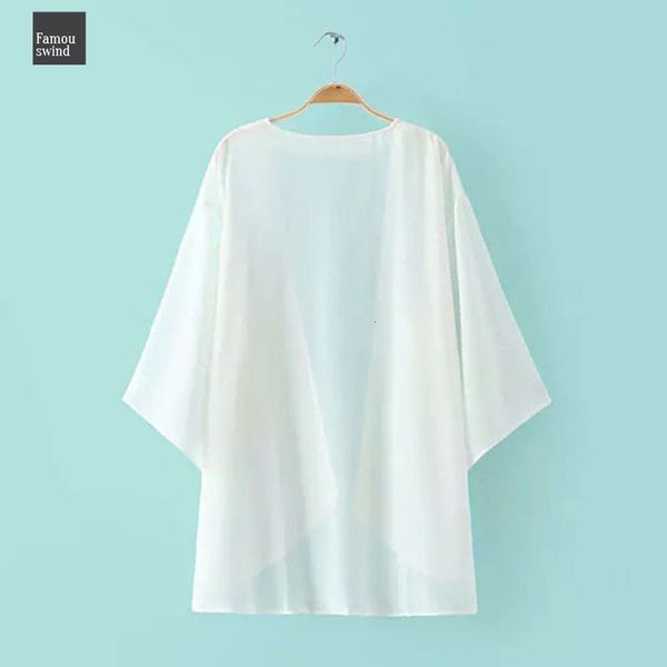 

кимоно 4 кардиган женщины блузы повседневный 3 шифон batwing рукава свободные черные рубашки плюс размер женщины топы верхняя одежда вверх, White