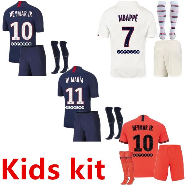 

New p g kid kit et ock occer jer ey maillot p g kid 2019 2020 football kit 19 20 maillot de foot p g kid hirt 3rd mbappe jer ey