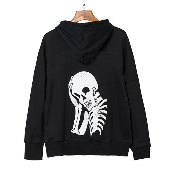 

tide brand angless classic luxury designer men women skull print hip hop pullover europe america jumpers leisure couple sweatshirts, Black