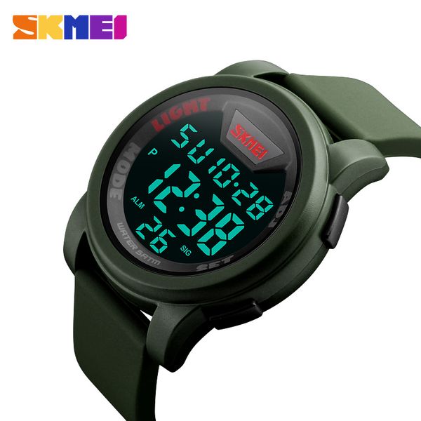 

skmei fashion sports watch men fashion big dial digital watch mens waterproof alarm outdoor sport wrist watches for man 2019, Slivery;brown