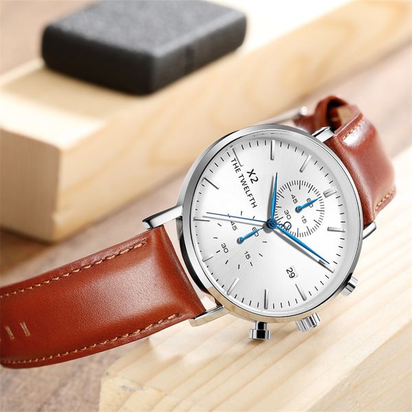 

2019 luxury men's quartz watch men army sport watches male waterproof date wristwatch relogio masculino x2 watches, Slivery;brown