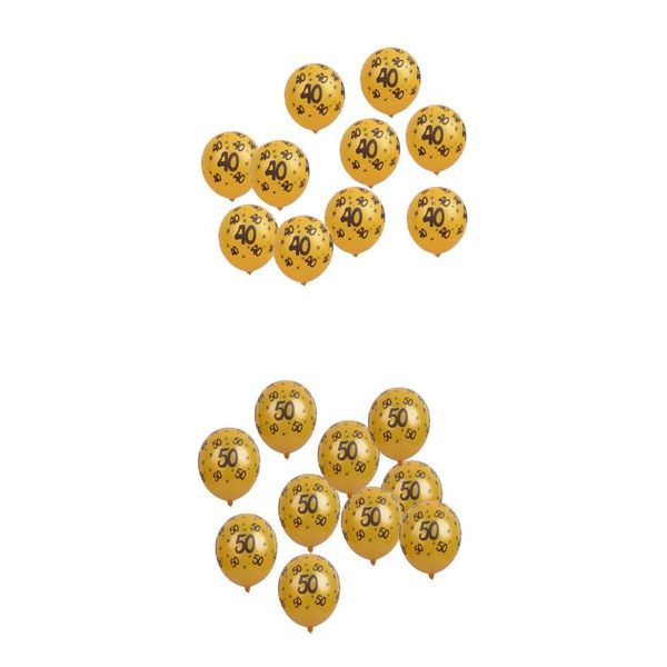 

20/set 12in gold latex balloons with 40 50 number prints birthday party decoration