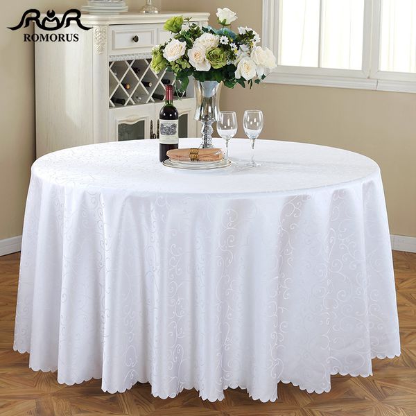 

round tablecloth jacquard white wedding table cloth polyester round birthday party table covers dining tablecloths tafelkleed