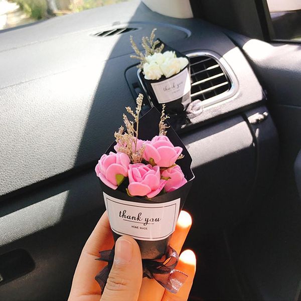 

car interior air freshener creative eternal flower air conditioning outlet perfume lovely ornaments decor interior