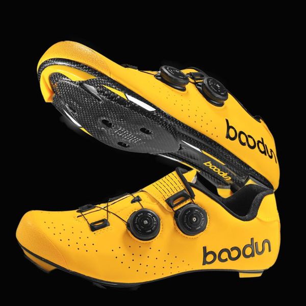 

boodun road cycling shoes carbon ultralight breathable road bike shoes men anti-slip self-locking racing bicycle sneakers, Black
