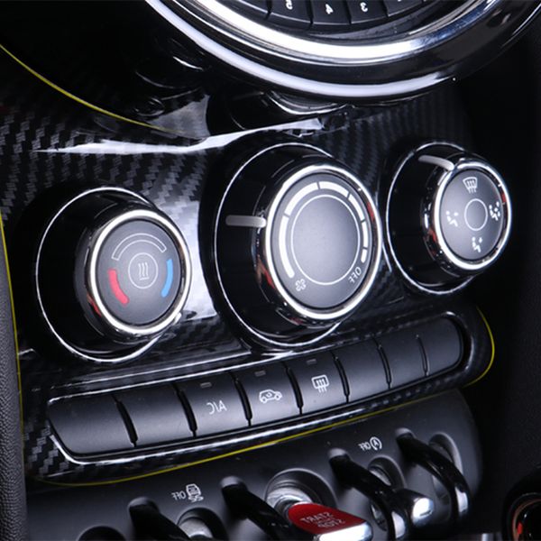 Interior Carbon Fiber A C Air Condition Switch Adjust Central Cover Sticker For Mini Cooper F55 F56 F57 Decorative Accessories Cute Car Accessories