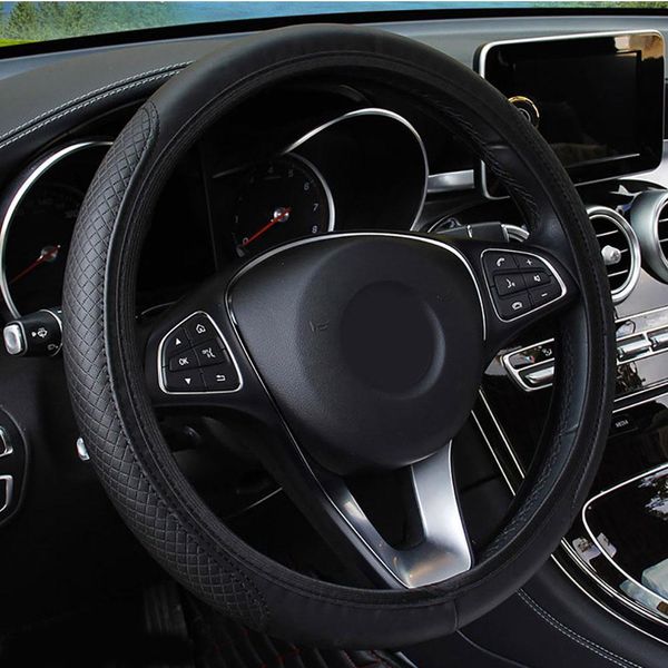 

stylish car steering covers vehicle faux leather anti-slip steering cover wheel cover car interior accessories automobile carros