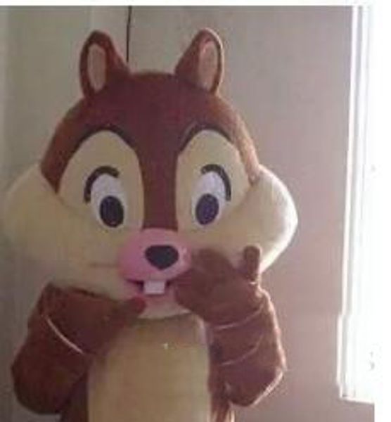 

chip e dale chipmunk mascot costume fancy outfit cartoon character party dress ing, Red;yellow