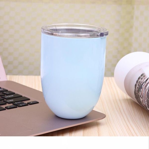 

10 унций винные кружки из нержавеющей стали двойная стеновая изоляция вакуумный кофейный напиток стакан с раздвижной прозрачной крышкой