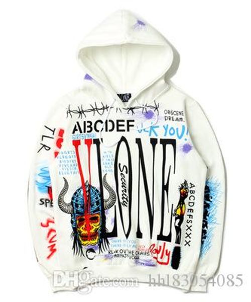

tide brand graffiti pullover men bf hip hop sweatshirt couple fashion casual plus velvet hooded men women thick hoodies, Black