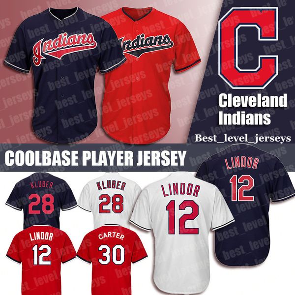 

Cleveland Jerseys Indians 12 Francisco Lindor Jersey 28 Corey Kluber 30 Joe Carter 10 Edwin Encarnacion Jerseys Fast Shipping Hot Sale