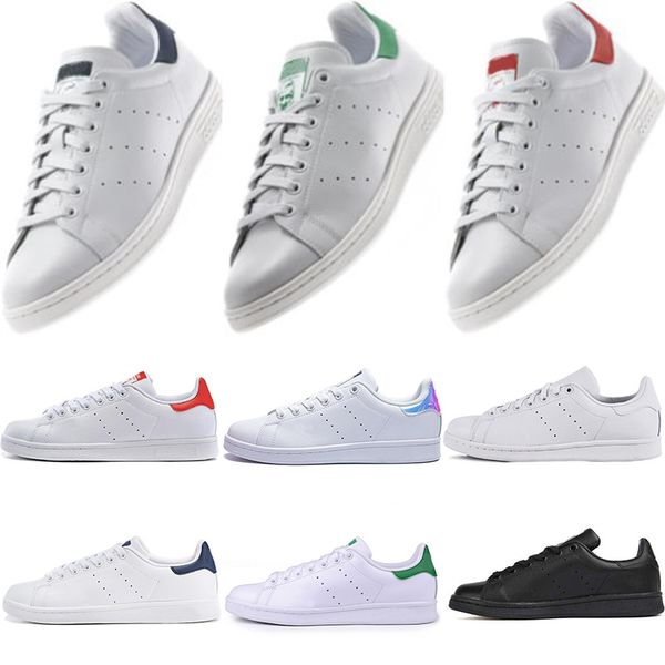 

luxury designer stripes stan flats casual shoes men women triple white black zebra green red navy smith mens trainer sports sneakers 36-45