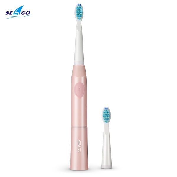 

seago e2 sonic electric toothbrush waterproof ipx7 soft-bristled 2 brush heads