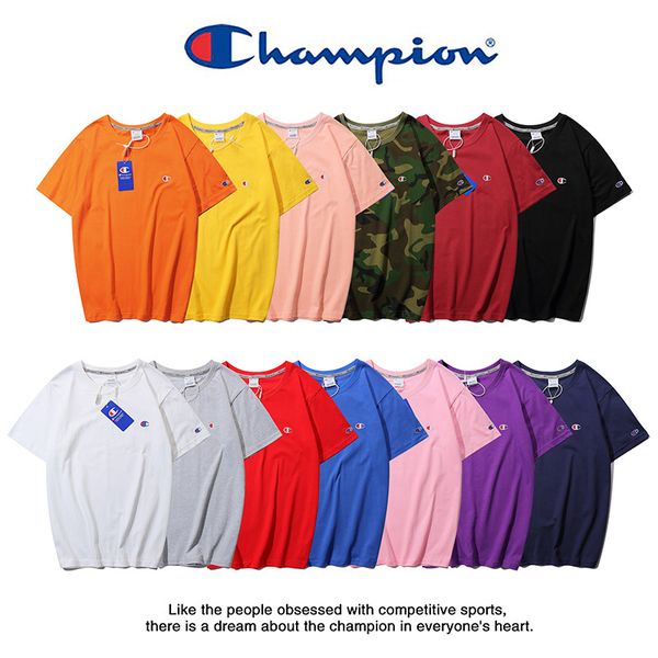 

2019 pring ummer champion mall c logo titched blank tee men de igner t hirt fa hion trend treet wear