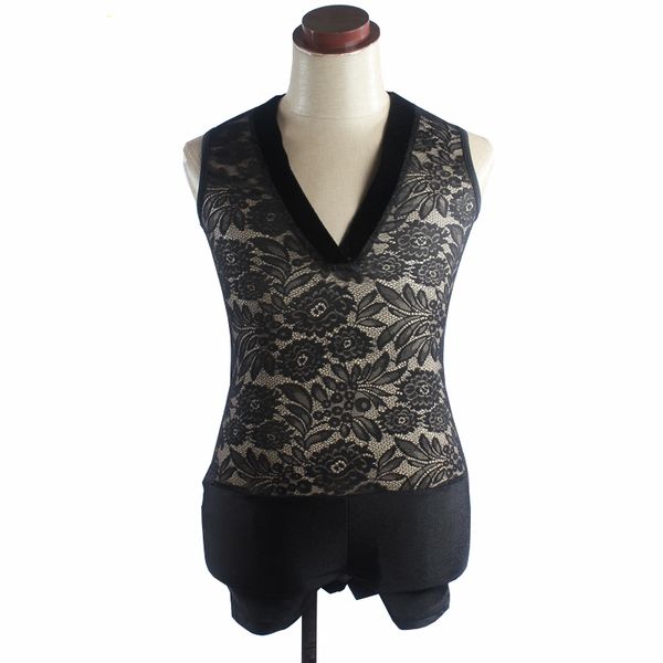 

men's latin dance clothing velvet v-neck lace vest versatile competition clothing ballroom professional clothes dwy1121, Black;red