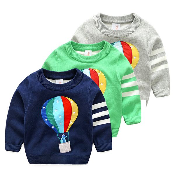 

new 2019 boys sweaters balloon printing boys pullover knit sweaters spring&autumn children clothing kids clothes, Blue