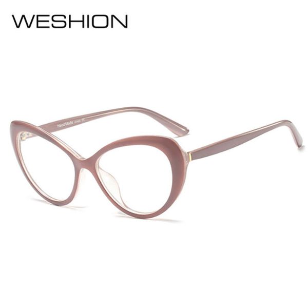 

cat eye glasses frame for women prescription optical anti blue light computer clear eyeglasses myopia hyperopia reflective uv400, Silver
