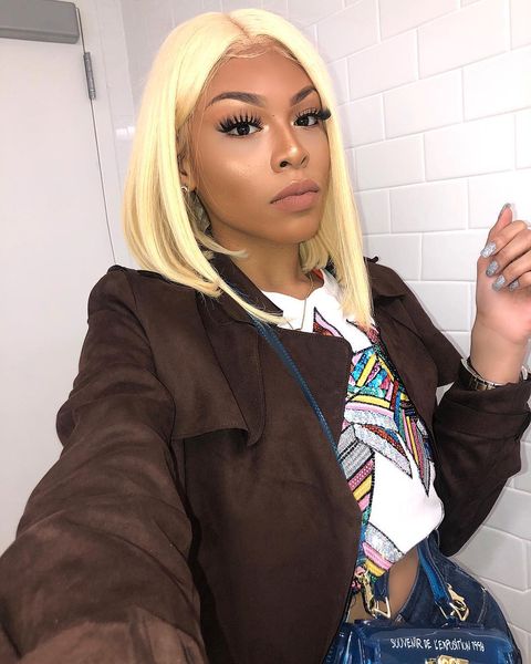 

brazilian 134 lace frontal human hair wigs blonde hair 613 blonde color short bob wig indian straight human hair lace front wigs 9982090, Black;brown