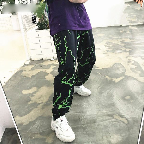 

designer sweatpants casual pants streetwear lightning women harem pants casual loose full letter length sporting pants street, Black;white