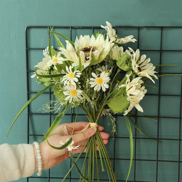 

1bouquet artificial sunflower plant vivid simulation flowers diy garden party home wedding desk decor
