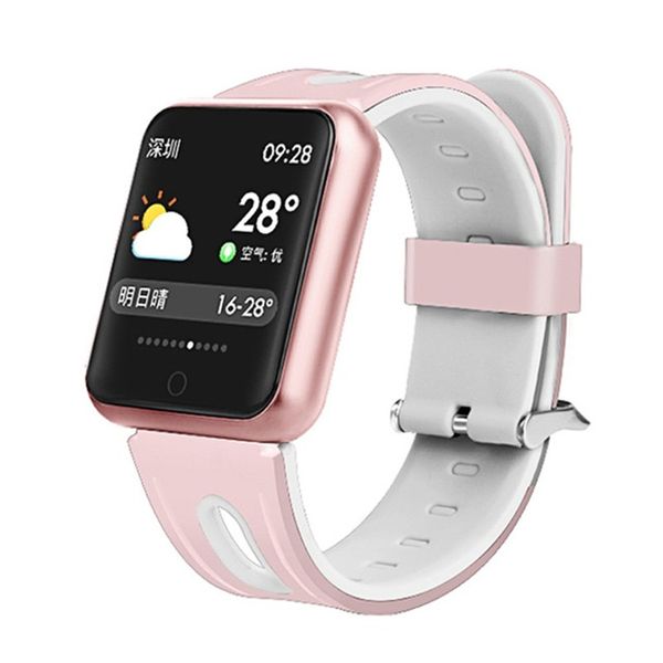 

p68 38mm smart watch bracelet ip68 waterproof smartwatch stainless steel watchband bluetooth 4.0 1.3 inch touch screen heart rate sensor