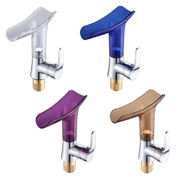 

creative bathroom sink faucets waterfall faucet wine glass wrench type wash basin faucet 15mpa 10 to15mm fashionable clear