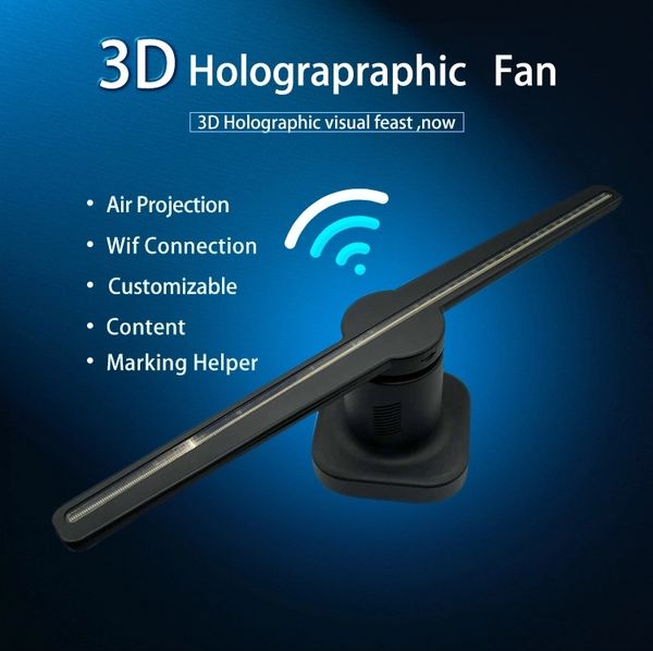 

2019 new arrival quality OEM WIFI 42cm 3D hologram LED Portable advertising fan display machine supplier manufacturer