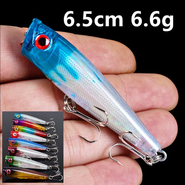 

8 color 6.5cm 6.6g popper fishing hooks fishhooks 8# hook fishing lure hard baits & lures pesca fishing tackle accessories fs_31