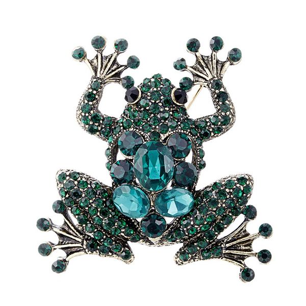 

green frog brooch women party anniversary jewelry shiny rhinestone brooches bouquet women vintage animal brooch pin, Gray