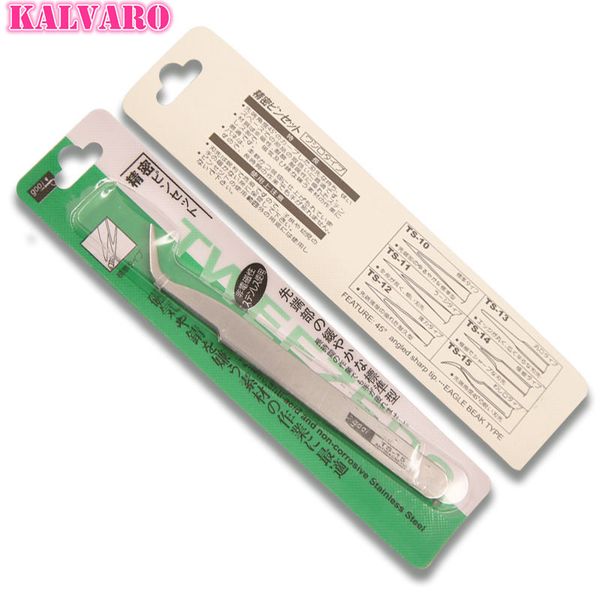 

2pcs straight & curved tweezers nail art acrylic gel picking tool rhinestones gem decor black eyelash tweezers set